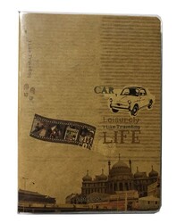 Notelook Araba ile Seyehat 13X18 cm PP Kapak Kraft Yaprak Defter Düz 120 Yaprak