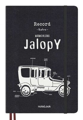 Notelook Defter A5 Tekstil Kapak Jalopy ,  Çizgili 100 Yaprak - 1