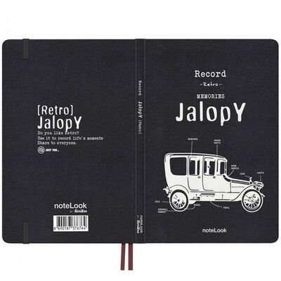 Notelook Defter A5 Tekstil Kapak Jalopy ,  Çizgili 100 Yaprak - 3