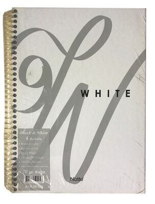 Notte A4 Black & White Spiralli Sert Kapak 4 Konulu Defter Çizgili 120 Yaprak - 2