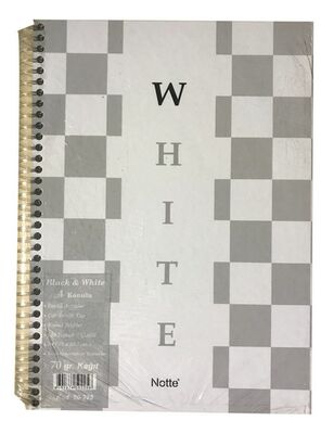 Notte A4 Black & White Spiralli Sert Kapak 4 Konulu Defter Çizgili 120 Yaprak - 1
