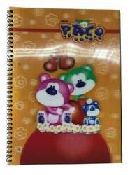 Paco A4 PP Kapak 3 Boyutlu Spiralli Defter Kareli 72 Yaprak M:6