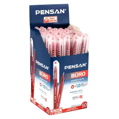 Pensan 2270 Büro Tükenmez Kalem, 1 mm, Kırmızı - 2