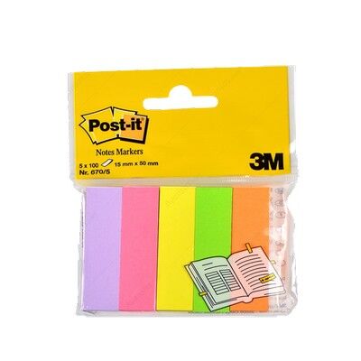 Post-it 670/5 Not Sayfa İşareti 100 Yaprak x 5 Renk - 1