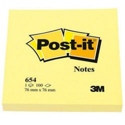 Post-it 654 Yapışkanlı Not Kağıdı 76x76 mm 100 Yaprak
