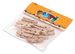 Puti Ahşap Küçük Mandal Naturel 24'lü