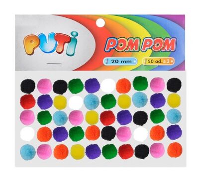 Puti Pompom 20 mm 50'li Paket - 1