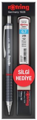 Rotring Tikky Retro Versatil+Min+Silgi Okul Seti, Gri 0.7 mm - 1