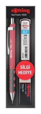 Rotring Tikky Versatil+Min+Silgi Okul Seti, Gül Kurusu 0.7 mm - 1