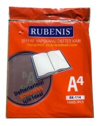 Rubenis Hazır Defter Kabı A4 Şeffaf 10 lu