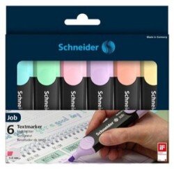 Schneider Job Fosforlu Kalem Seti, Pastel , 6 Renk