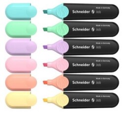 Schneider Job Fosforlu Kalem Seti, Pastel , 6 Renk - 2
