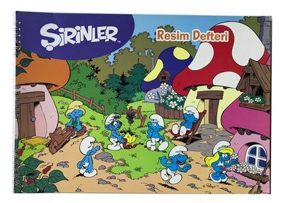 Şirinler 25 x 35 cm Karton Kapak Spiralli Resim Defteri 15 Yaprak - 1