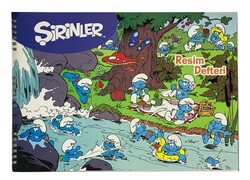Şirinler 25 x 35 cm Karton Kapak Spiralli Resim Defteri 15 Yaprak M:2