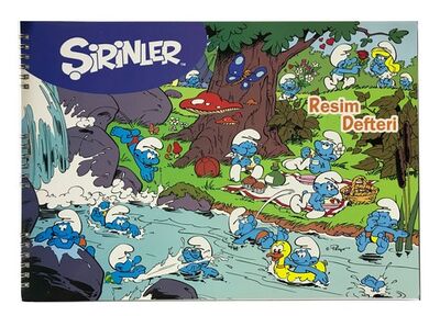 Şirinler 25 x 35 cm Karton Kapak Spiralli Resim Defteri 15 Yaprak - 2