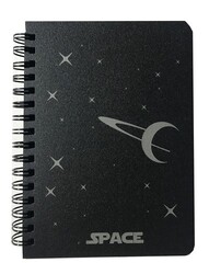 Space A6 PP Kapak Siyah Yaprak Spiralli Not Defteri Düz 60 Yaprak