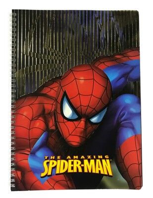 Spiderman A4 Karton Kapak Spiralli Defter Kareli 80 Yaprak - 1