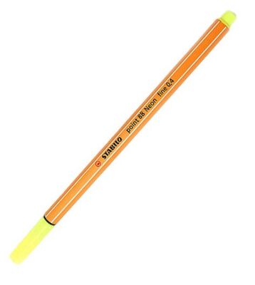 Stabilo Point 88/024 Keçe Uçlu Kalem, Floresan Sarı 0.4 mm - 1