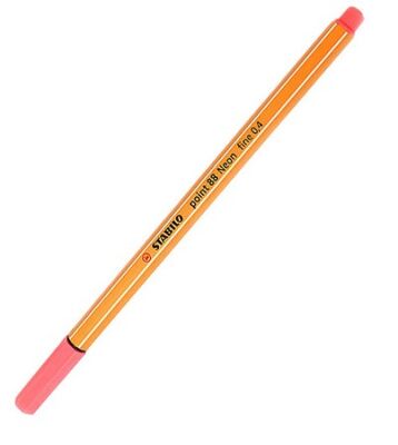 Stabilo Point 88/040 Keçe Uçlu Kalem, Floresan Kırmızı 0.4 mm - 1