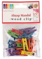 Südor Ahşap Elişi Mandalı Karışık Renkli 30 lu