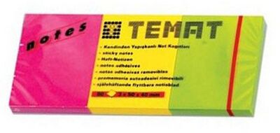 Temat Yapışkanlı Not Kağıdı 50 x 40 mm 80 Yaprak 3 lü - 1