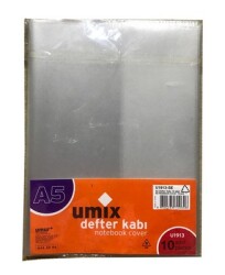 Umix Hazır Defter Kabı A5 Buzlu Şeffaf  9 lu