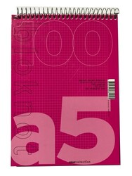 Umur A5  Karton Kapak Spiralli Pembe Bloknot Kareli 100 Yaprak