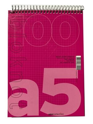 Umur A5  Karton Kapak Spiralli Pembe Bloknot Kareli 100 Yaprak - 1