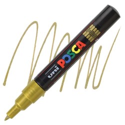 Posca PC-1M 0.7 mm Poster Markörü, Altın 