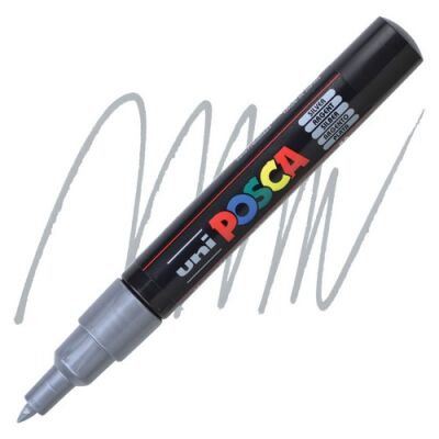 Posca PC-1M 0.7 mm Poster Markörü, Gümüş  - 1