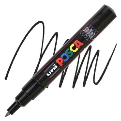 Posca PC-1M 0.7 mm Poster Markörü,, Siyah 