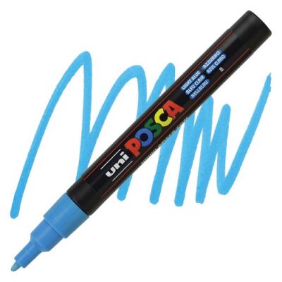 Posca PC-3M 0.9-1.3 mm Poster Markörü, Açık Mavi - 1