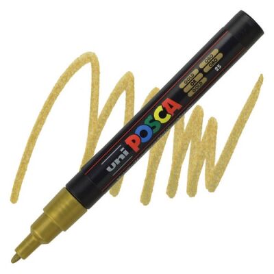 Posca PC-3M 0.9-1.3 mm Poster Markörü, Altın - 1