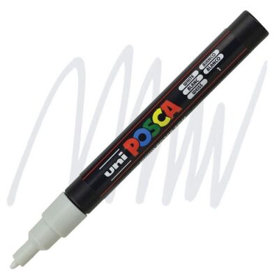 Posca PC-3M 0.9-1.3 mm Poster Markörü, Beyaz - 1