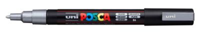 Posca PC-3M 0.9-1.3 mm Poster Markörü, Gümüş - 2