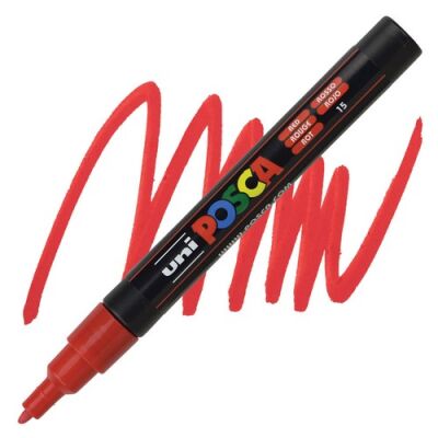 Posca PC-3M 0.9-1.3 mm Poster Markörü, Kırmızı - 1