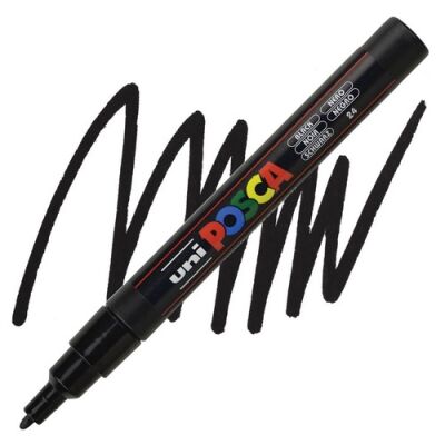 Posca PC-3M 0.9-1.3 mm Poster Markörü, Siyah - 1