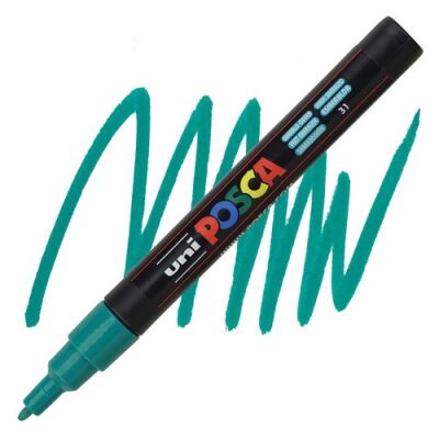 Posca PC-3M 0.9-1.3 mm Poster Markörü, Zümrüt Yeşili - 1