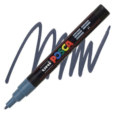 Posca PC-3M 0.9-1.3 mm Poster Markörü, Kurşun Gri - 1