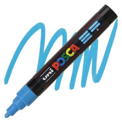 Posca PC-5M 1.8-2.5 mm Poster Markörü, Açık Mavi - 1