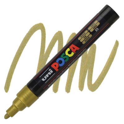 Posca PC-5M 1.8-2.5 mm Poster Markörü, Altın - 1