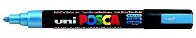 Posca PC-5M 1.8-2.5 mm Poster Markörü, Metalik Mavi - 2