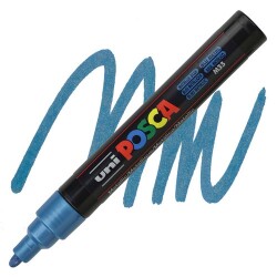 Posca PC-5M 1.8-2.5 mm Poster Markörü, Metalik Mavi
