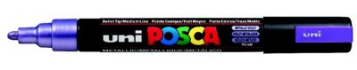 Posca PC-5M 1.8-2.5 mm Poster Markörü, Metalik Mor - 2