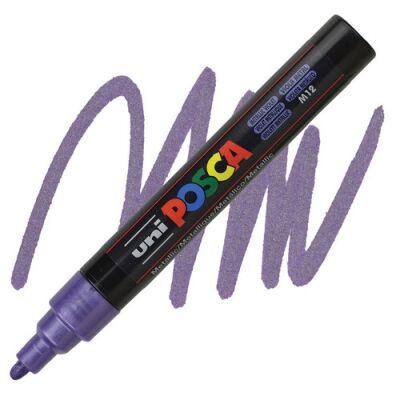 Posca PC-5M 1.8-2.5 mm Poster Markörü, Metalik Mor - 1