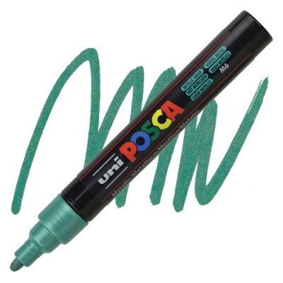 Posca PC-5M 1.8-2.5 mm Poster Markörü, Metalik Yeşil  - 1