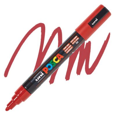 Posca PC-5M 1.8-2.5 mm Poster Markörü, Markörü Yakut Kırmızı - 1
