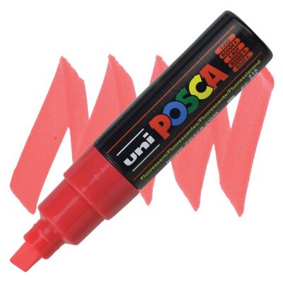 Posca PC-8K 8 mm Poster Markörü,  Floresan Kırmızı - 1