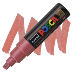 Posca PC-8K 8 mm Poster Markörü,  Metalik Kırmızı
