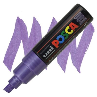 Posca PC-8K 8 mm Poster Markörü, Metalik Mor - 1